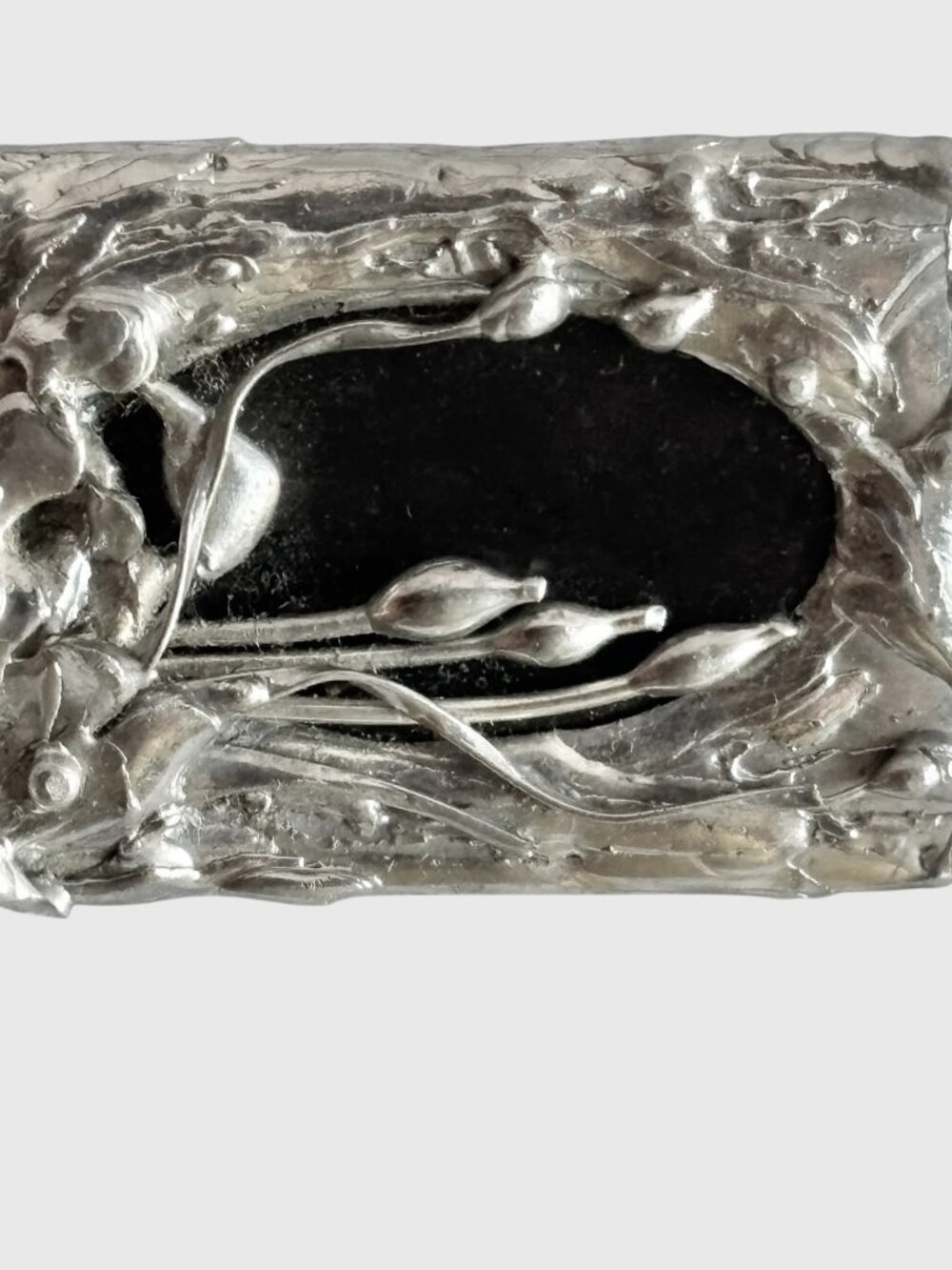 Sharon Sims Signed Brutalist Floral Metal Brooch